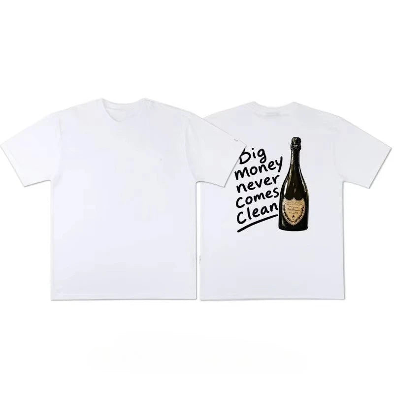 2 Couleur T-shirt Streetwear Coton Imprimé Unisexe Col Rond