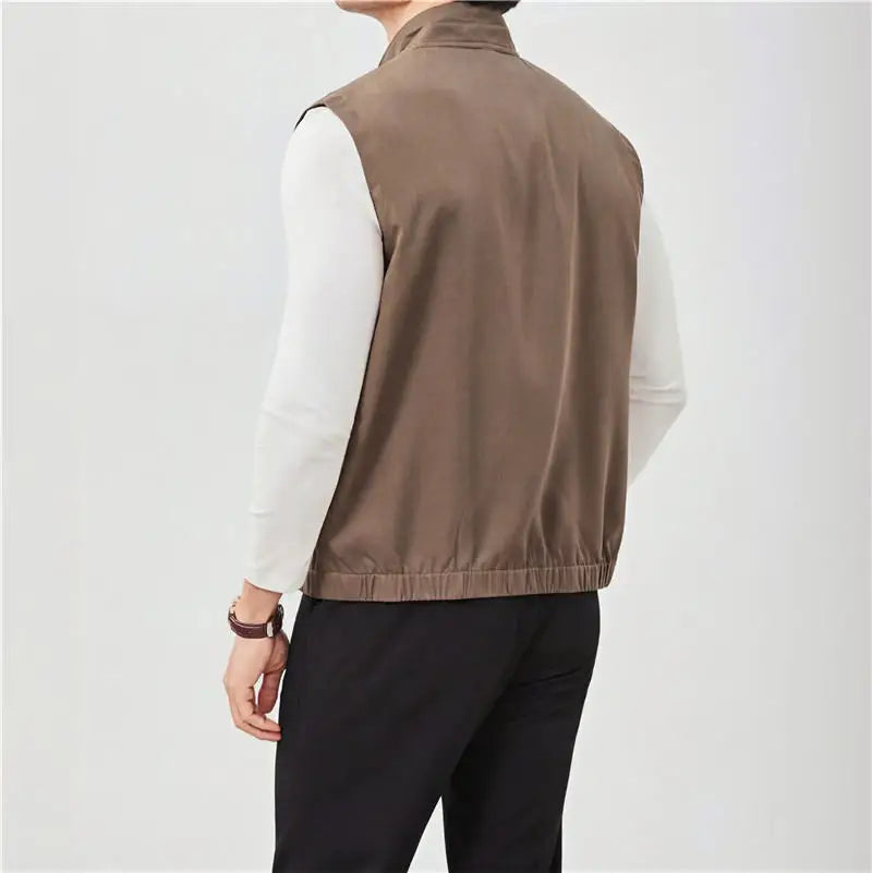 Gilet Sans Manches Homme Tencel Respirant À Glissière