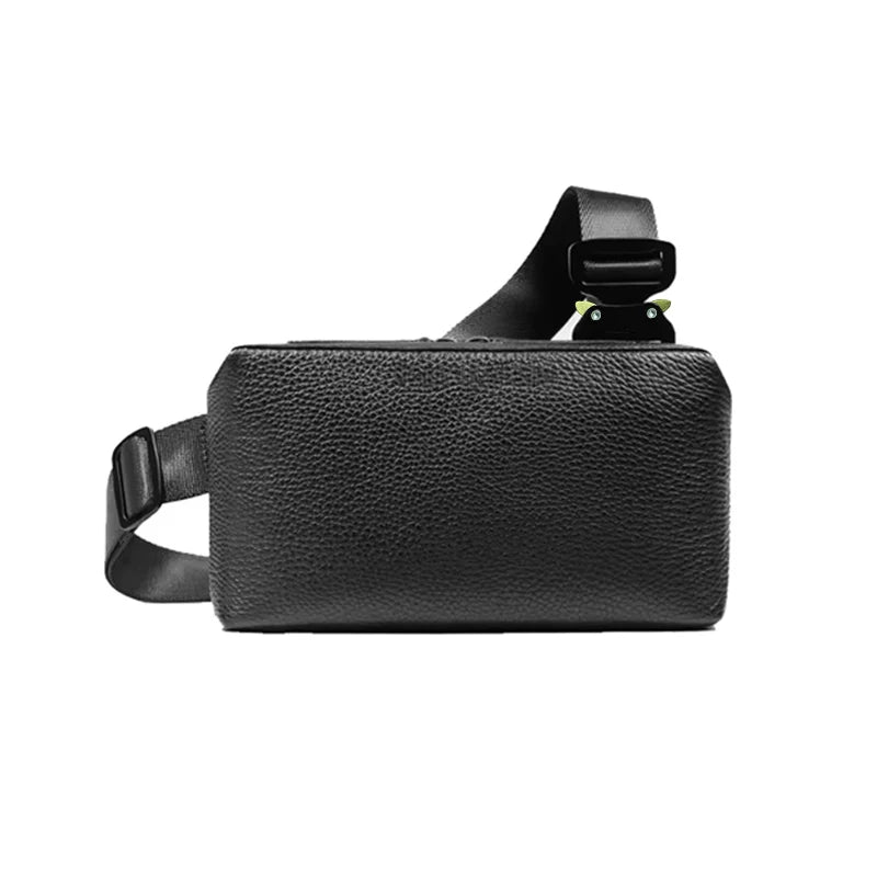 noir Couleur Sac Bandoulière Homme Compact En Similicuir Grainé