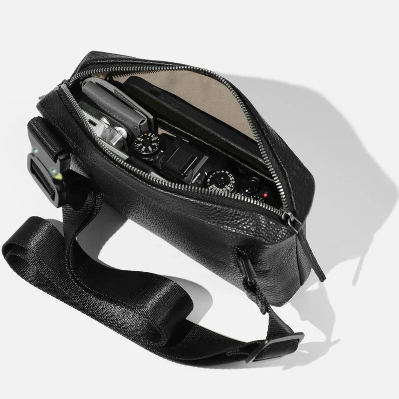 Sac Bandoulière Homme Compact En Similicuir Grainé