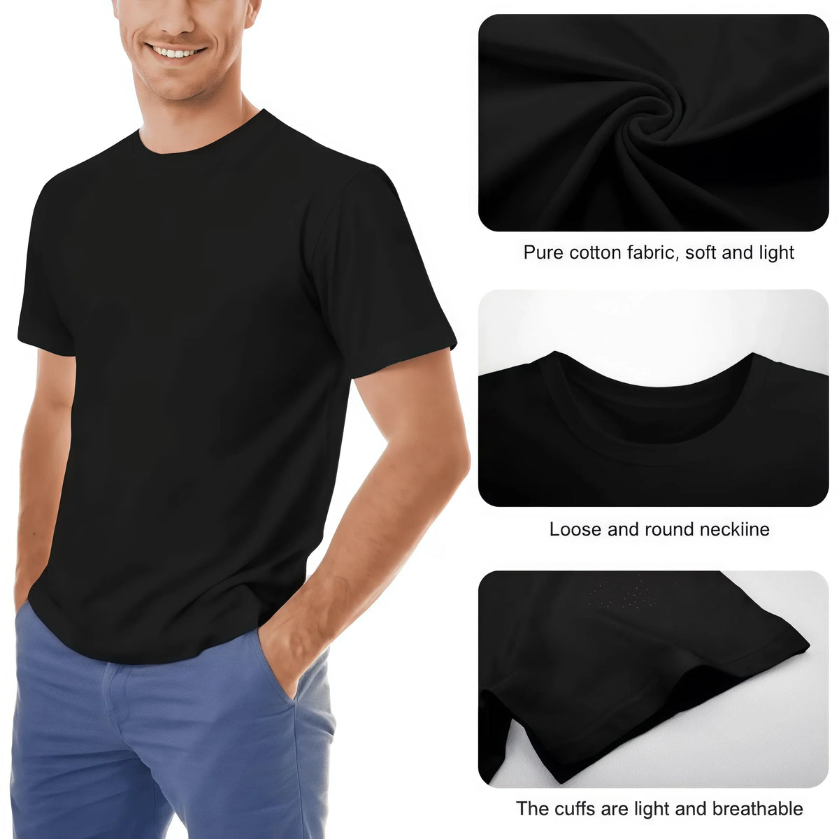 T-shirt Streetwear Coton Imprimé Unisexe Col Rond