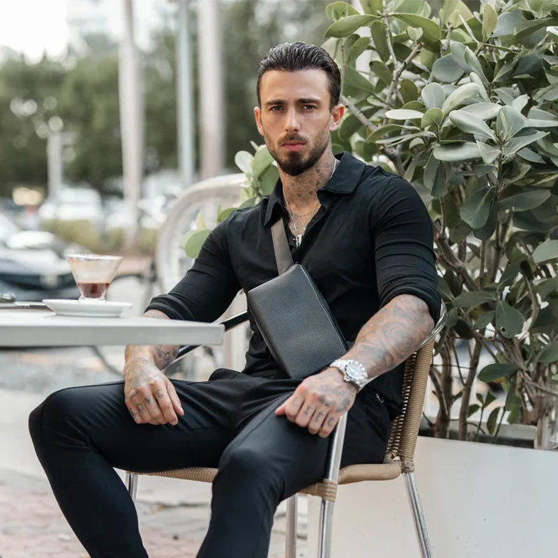 Sac Bandoulière Homme Compact En Similicuir Grainé